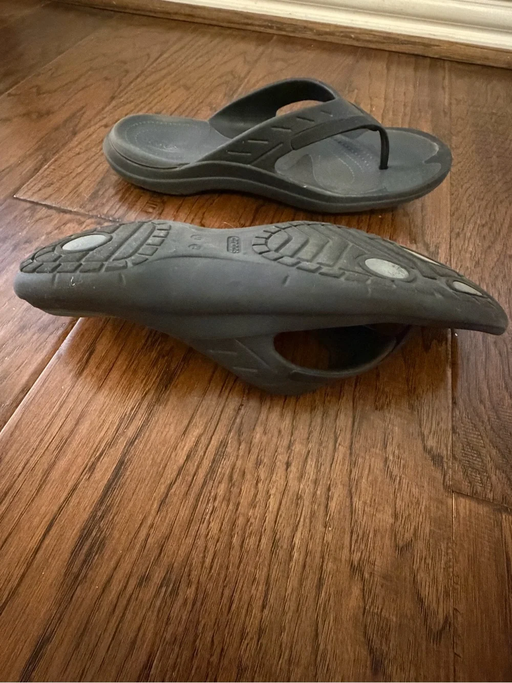 CROCS Dual Comfort Black Modi Sport Flip Flops Men's 12